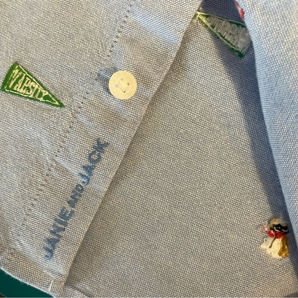 JANIE AND JACK Embroidered Varsity long-sleeve button-up Oxford, 4 - Picture 9 of 9